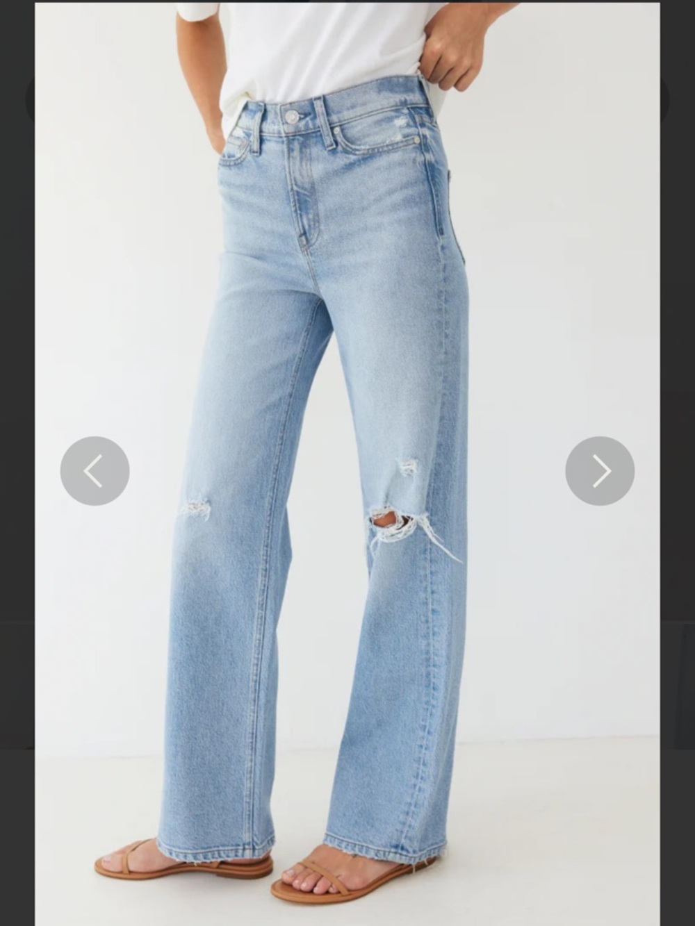 AYR The Secret Sauce Wide-Leg Distressed in Heirloom 28S - Women
